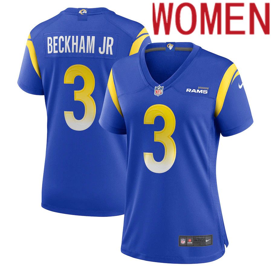Women Los Angeles Rams 3 Odell Beckham Jr. Nike Royal Game NFL Jersey